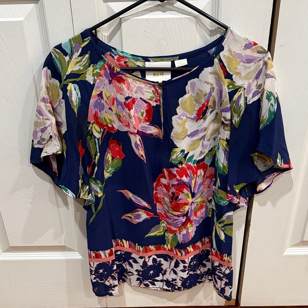 Anthropologie Maeve Multicolor Floral Blouse
